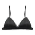 thumbnail image 6 of BYHONG Women's Silk Satin Triangle Bralette Soft Cup Wireless Bra Smooth and Comfortable Wire Bra Top (with Chest Pad) Bra for Women Beige L, 6 of 7