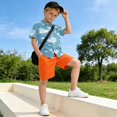 thumbnail image 5 of Dailycode Small Short Sleeve Button Down Shirts Swimming Whales Casual Shirt 3-10 Years, 5 of 9