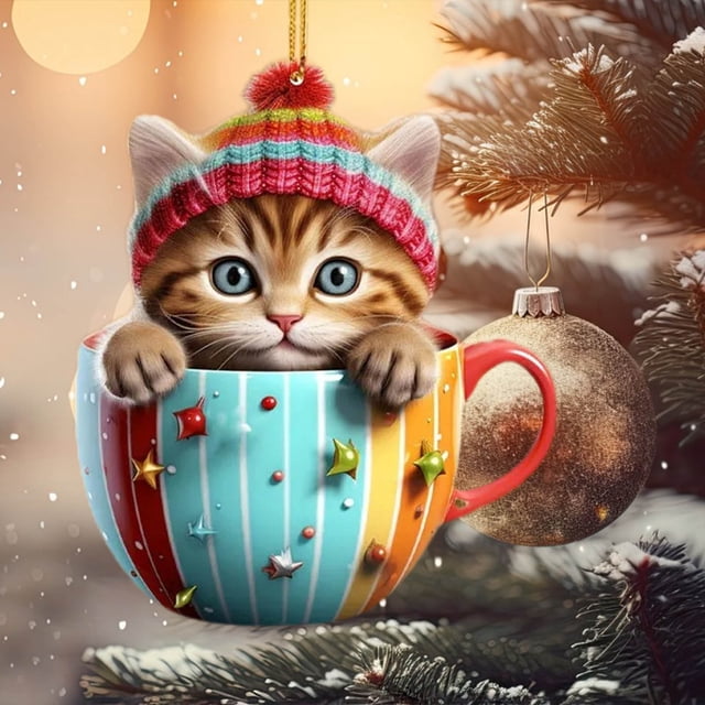 Adornos navideños, adornos navideños, regalos navideños, 1 adorno para árbol de Navidad, adorno navideño acrílico, colgante para árbol de Navidad, fiestas, coche, decoración del hogar, teja hangoutone