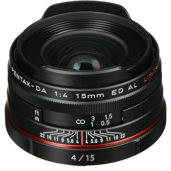 Pentax SMCP-DA 15mm f/4 ED AL HD Lens for DSLR Cameras, Black