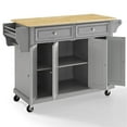 thumbnail image 5 of Pemberly Row Traditional Wood Kitchen Cart with 2-Drawer in Gray/Natural, 5 of 11