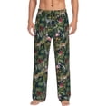 thumbnail image 2 of Kdxio Flamingos And Palm Leaves Print Men's Sleep Pajama Pant Lounge Pants with Pockets, 2 of 8