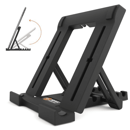 Mobile Tablet Stand for iPad, Adjustable Non-Slip Base Foldable Tablet Holder for Desk Compatible with Apple iPad, Samsung Galaxy, and Amazon Kindle Fire Tablets