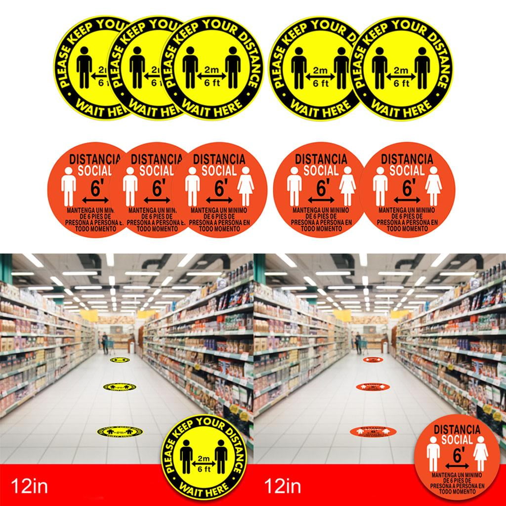 Details about   Safty Social Distancing Warning Sign Shop Floor Stickers Keep Your Distance 2M 