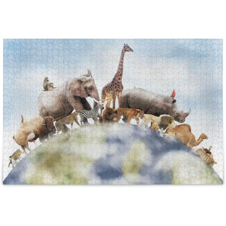 BESTKITTY 1000 Piece Jigsaw Puzzle for Adults Kids, Wildlife Animal Puzzle Wooden Jigsaw Puzzle Family Game Intellective Toys Wall Art Work for Educational Gift Home Decor