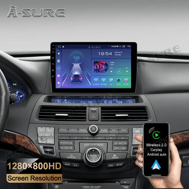 10" Android 13 Wireless CarPlay Car Radio Stereo for Honda Accord Vlll 2008-2012 GPS Nav WiFi Bluetooth FM RDS DSP SWC 2 32GB