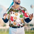 thumbnail image 6 of Balery Christmas Gingerbread Cookies Baseball Jersey for Men Casual Button Down Shirts Short Sleeve Active Team Sports Uniform-XX-Large, 6 of 9