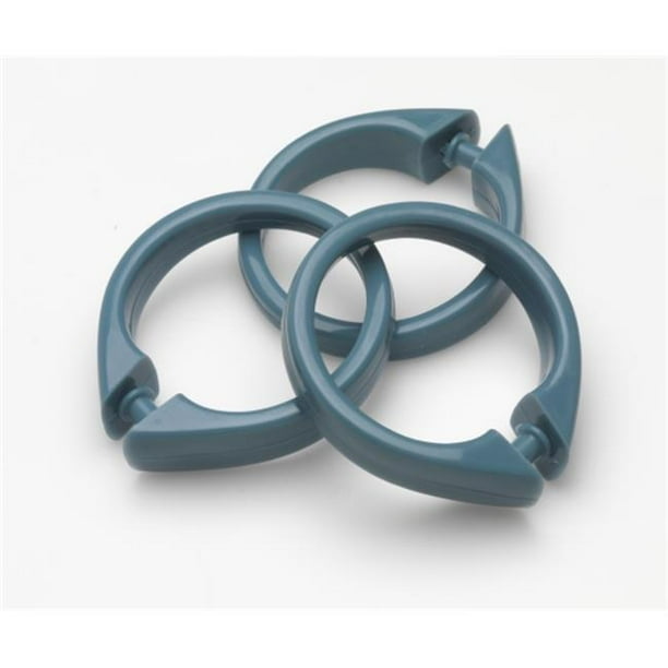 "Snap" Plastic Shower Curtain Hooks in Slate