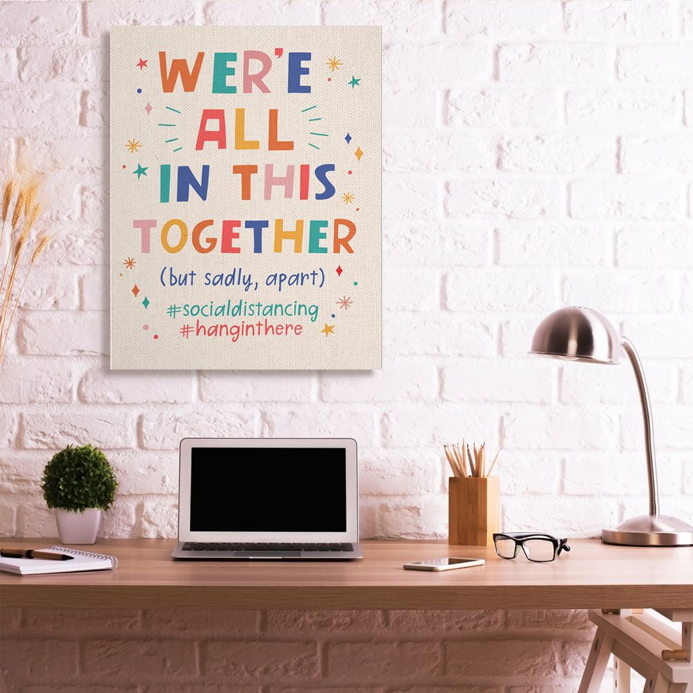 Stupell Industries All in Together But Apart Social Distancing Phrase Designed by Nina Seven
