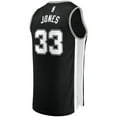 thumbnail image 3 of Men's Fanatics Tre Jones Black San Antonio Spurs Fast Break Replica Jersey - Icon Edition, 3 of 3