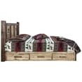 thumbnail image 4 of Homestead Collection Platform Bed w/ Storage, Queen w/ Laser Engraved Elk Design, Stain & Clear Lacquer Finish, 4 of 8