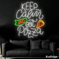 thumbnail image 4 of Craftnamesign Keep Calm Eat Pizza Neon Sign, Pizza Restaurant Shop Decor, 4 of 4