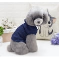 thumbnail image 2 of Dog Jacket Sweater with Hoodie Warm Fleece Navy Blue Small and Medium Breeds, 2 of 8