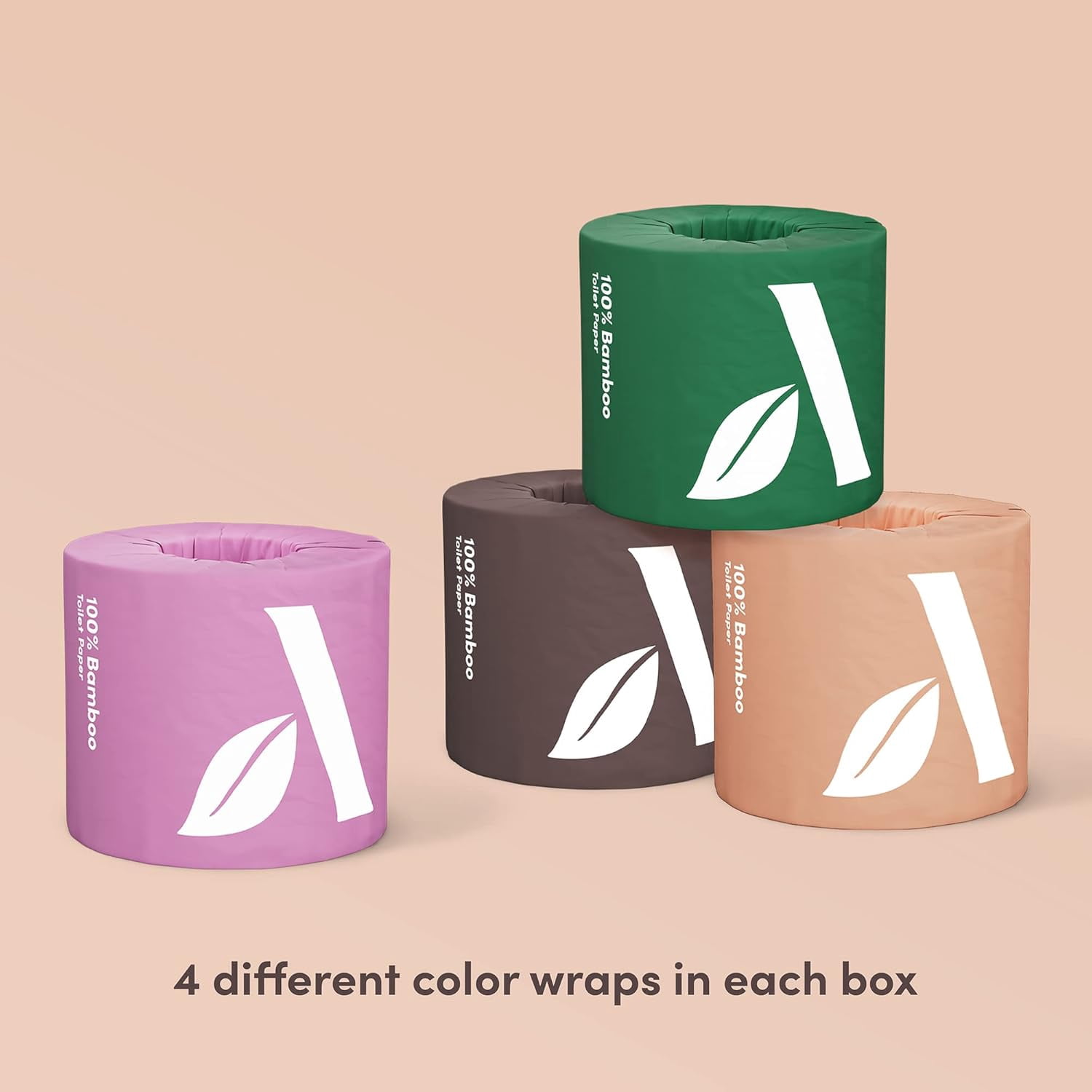 A100% 3-ply Bamboo Toilet Paper, Unscented,350 Sheets per roll, Total 4200 Sheets, Plastic-Free