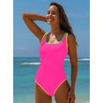 thumbnail image 4 of Traje de baño de una pieza popvil para mujer Tummy Control, color rosa oscuro, 4 of 8
