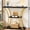 Gold+black Marbled, variant on 3 Tier Console Table with Open Wood Shelves, Decorative Entryway Table with Curved Metal Frames, Narrow Sofa Table for Entrance, Living Room, Hallway, Rustic Brown+Black