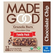 MadeGood Chocolate Chip Granola Bars, 12 Healthy Snack Bars, 0.85 oz Each
