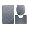 thumbnail image 2 of Bathroom Rugs Bathroom Toilet Cover Bathroom Mats Absorbent Printed Floor Mats Bathroom Toilet 3 Piece Floor Mat Set Bathroom Decor, 2 of 8