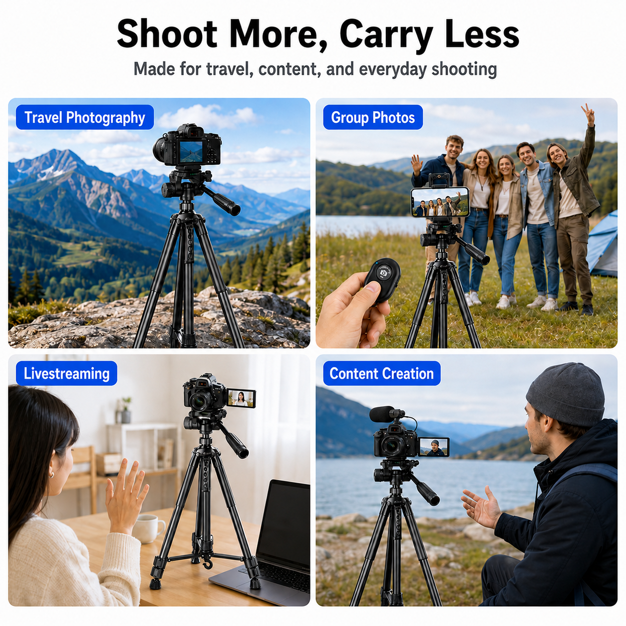 ETEPEHI 67" Camera Tripod with Phone Mount photo 2