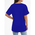 thumbnail image 5 of Womens T Shirts V Neck Rolled Sleeve Pocket Summer Tops Casual Loose Basic Tee Shirts Trendy, 5 of 5