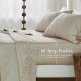 thumbnail image 5 of Simple&Opulence 100% Supima Cotton Sheet Set 600 Thread Count for Queen Size Bed Sateen Weave Long Staple - Fitted and Flat Sheet with 2 Pillowcases Luxury Hotel Quality 4PCS Bedding Sheets(Griege), 5 of 9