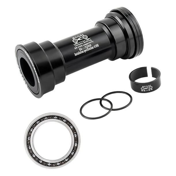 Eje de pedalier para bicicleta de 22 mm y 24 mm con rodamiento sellado y ajuste a presión para ciclismo al aire libre Negro