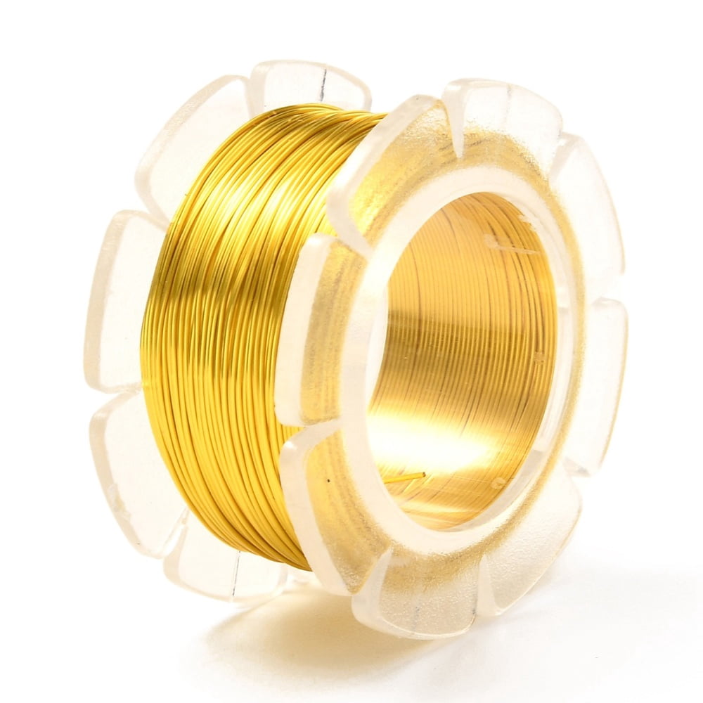 10Roll Round Copper Craft Wire for Jewelry Making Long-Lasting Plated Gold 24 Gauge 0.5mm about 39.37 Feet(12m)/roll.