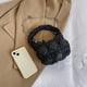 thumbnail image 3 of Bolso de mano para mujer, bandolera plisada con cadena, neceser de maquillaje (negro), 3 of 6