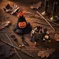 thumbnail image 5 of Halloween Pet Halloween Costume, Adjustable Pumpkin Spider Print 2 Piece Set, 1 Witch Hat 1 Bandana, for Small Dogs Cats Halloween Trick or Treat Party Holiday Decoration, 5 of 7