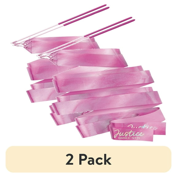 (2 pack) Justice 2PK Dance Ribbons, 6.6FT Length, Color Purple, Ages 6+