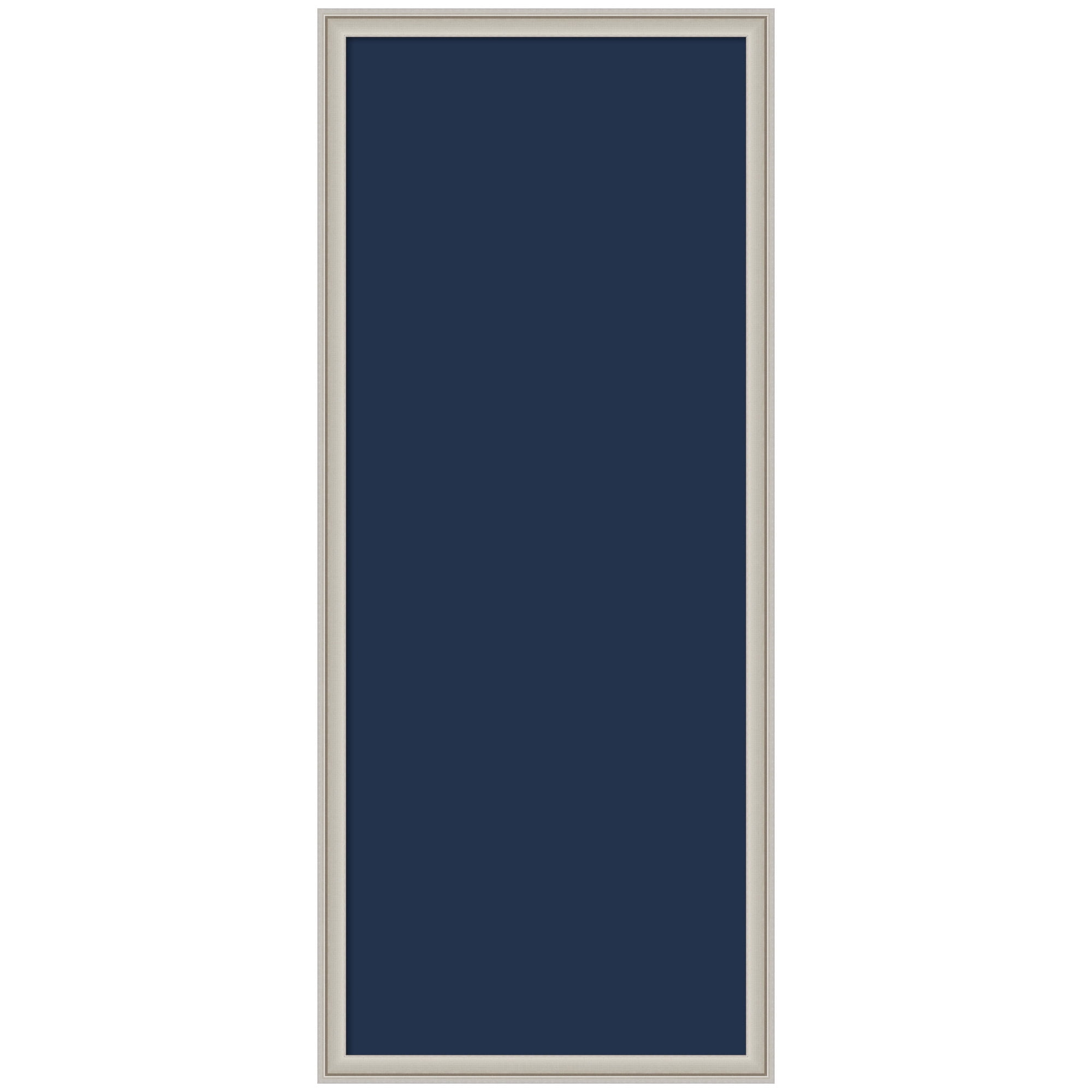Kate and Laurel Framed Fabric Pinboard 18 x 42,  Printed Linen Classic Bulletin Board for Use as a Vision Board or Wall Organization, Florence Silver Frame