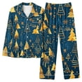 thumbnail image 4 of VBTAPA Womens Pajama Sets 2 Piece Lounge Outfits Christmas Printed Long Sleeve Button Down Shirts and Pants Matching Loungewear Holiday Party Sleepwear Xmas Gift 2024 Today's DealsMulticolor L, 4 of 6