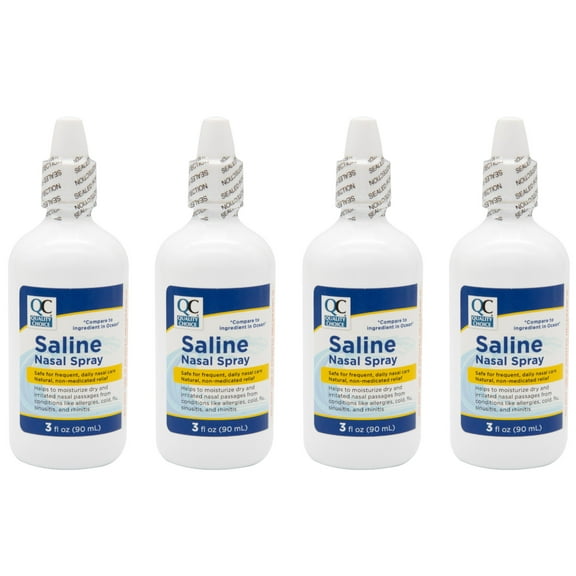 4 Pack QC Saline Nasal Relief Moisturizing Spray 1.5 Oz (Compare to OCEAN) Each