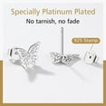 thumbnail image 5 of FindChic Sterling Silver Earrings Butterfly Studs for Her,Hypoallergenic Simple Minimalist Silver Earrings Jewelry Birthday Christmas Day Gifts for Women（Box）, 5 of 7
