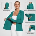 thumbnail image 4 of BALEAF Women's SPF Jacket Sun Shirt UV Protection Hoodie Zip Up Long Sleeve Hooded Summer Clothing Running Hiking Green XL, 4 of 7