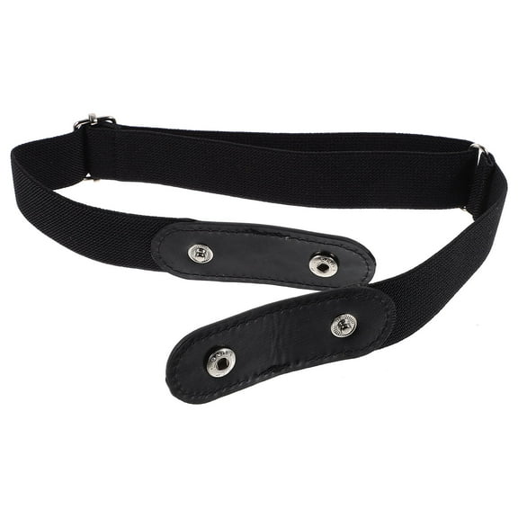 LOLIPPYY Women's Black PU Stretch Waist Belt with No Buckle Design, 1 Piece Comfortable Fit