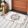 thumbnail image 5 of Rectangle Area Rug 2x3ft, Happy Easter Eggs Tulips Daisy Non-Slip Non-Shedding Floor Mat, Colorful Striped Washable Sturdy Carpet for Living Room Bedroom Home Decor, 5 of 9