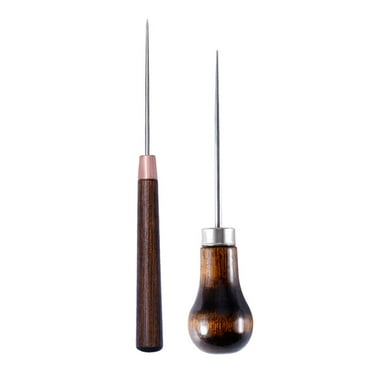 Pungan Stitching Awls 2Pcs Wood Handle Scratch Tool for DIY Sewing - Craft Cloth Punch,6.5"X0.59"X0.59"