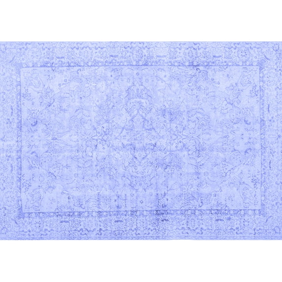 Ahgly Company Machine Washable Indoor Rectangle Persian Blue Traditional Area Rugs, 2' x 5'