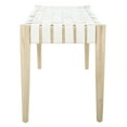 thumbnail image 3 of SAFAVIEH Amalia Contemporary Glam Leather Weave Bench, White/Natural, 3 of 9