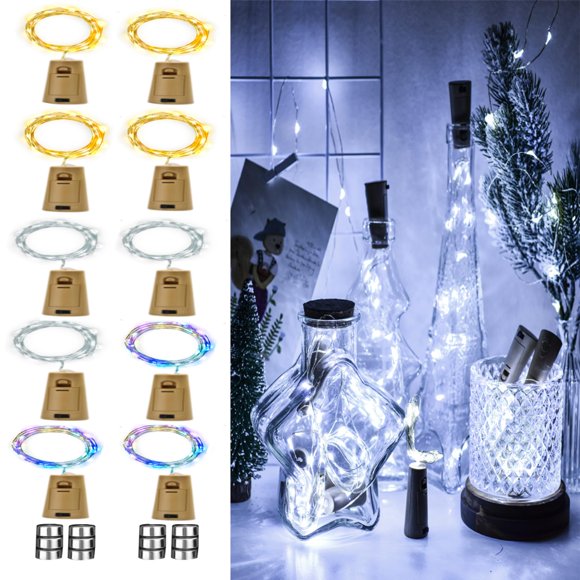 Paquete de 10 luces para botellas de vino Osteplus con 12 pilas Fairy