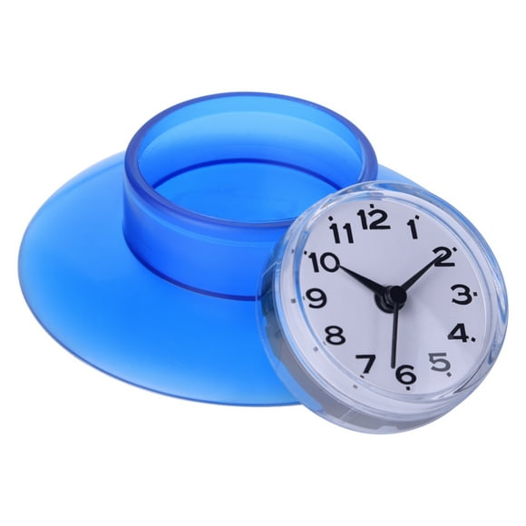 Nikou Wall Clock - Bathroom Kitchen Mirror Suction Wall Clock Shower Waterproof Quartz Clocks Decoration (Color : Blue)