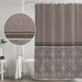 thumbnail image 4 of Boho Brown Flower Shower Curtain Set - Standard 72" x 72" Washable Bathtub Curtain with 12 Hooks, Abstract Bohemia Pesley Floral Waterproof Fabric Stall Shower Curtains for Bathroom/Bathtub Décor, 4 of 6