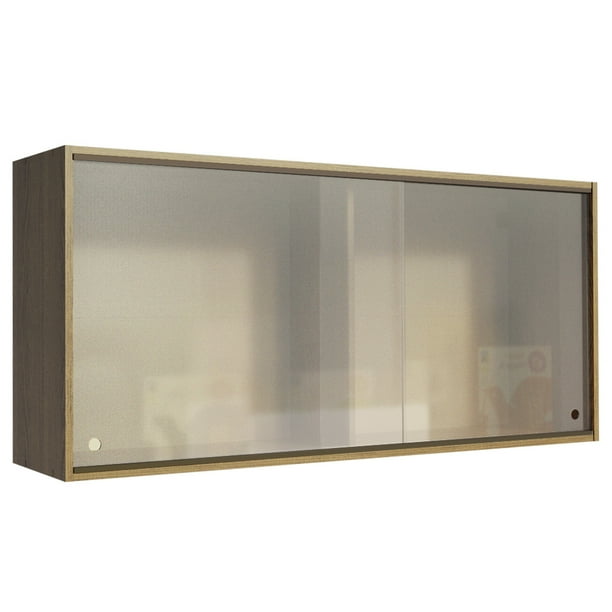 Alacena Gabinete Superior Madesa Emilly 2 Puertas Correderas Cristal - Marrón Madesa G25125EMMB