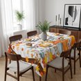 thumbnail image 6 of Fall Maple Leaf Table Cloth Waterproof Tablecloths, Thanksgiving Orange White Pumpkin Plaid Tablecloth Dining Table Cover for Kitchen Party Tabletop Outdoor, Rectangle Tablecloth 60x84 Inch, 6 of 9