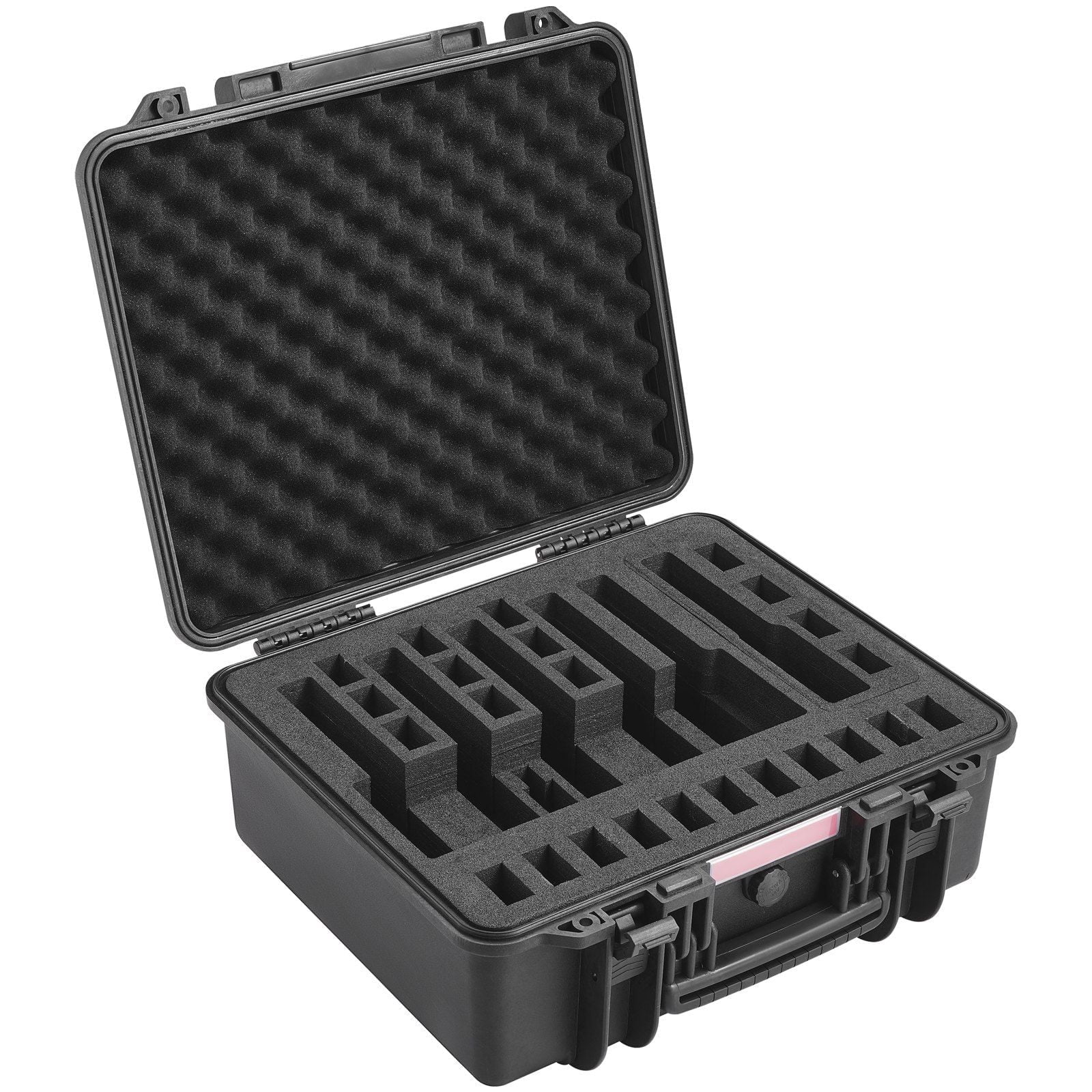 Lockable Hard Pistol Case with PU Foam - Waterproof & Dustproof Gun Storage, Fits 1 Handgun, 19.3×17.1×8.3 in, Black - Secure Firearm Protection