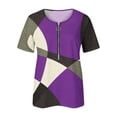 thumbnail image 4 of Blusa informal elegante de manga corta con cremallera y cuello redondo para mujer OAVQHLG3B Store lin121212, 4 of 5