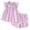 105#Light Purple, variant on Girls' Short Sleeve Two Piece Summer Outfit Floral Playwear Set Play Clothing Bow Detail