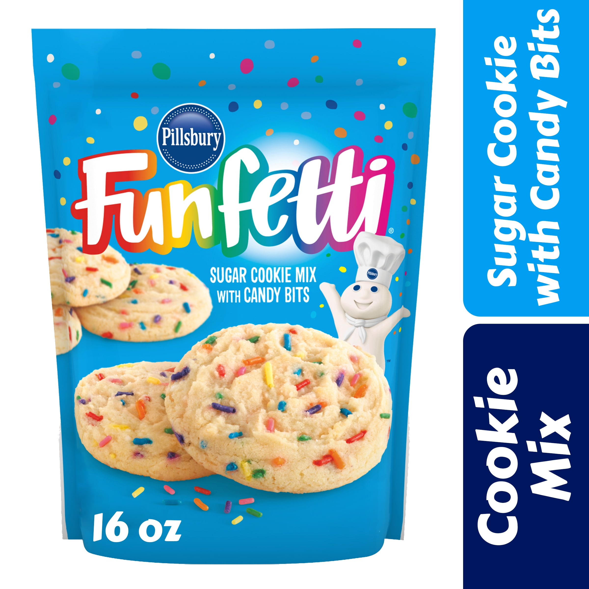 Pillsbury Funfetti Sugar Cookie Mix with Candy Bits, 16 Oz Pouch
