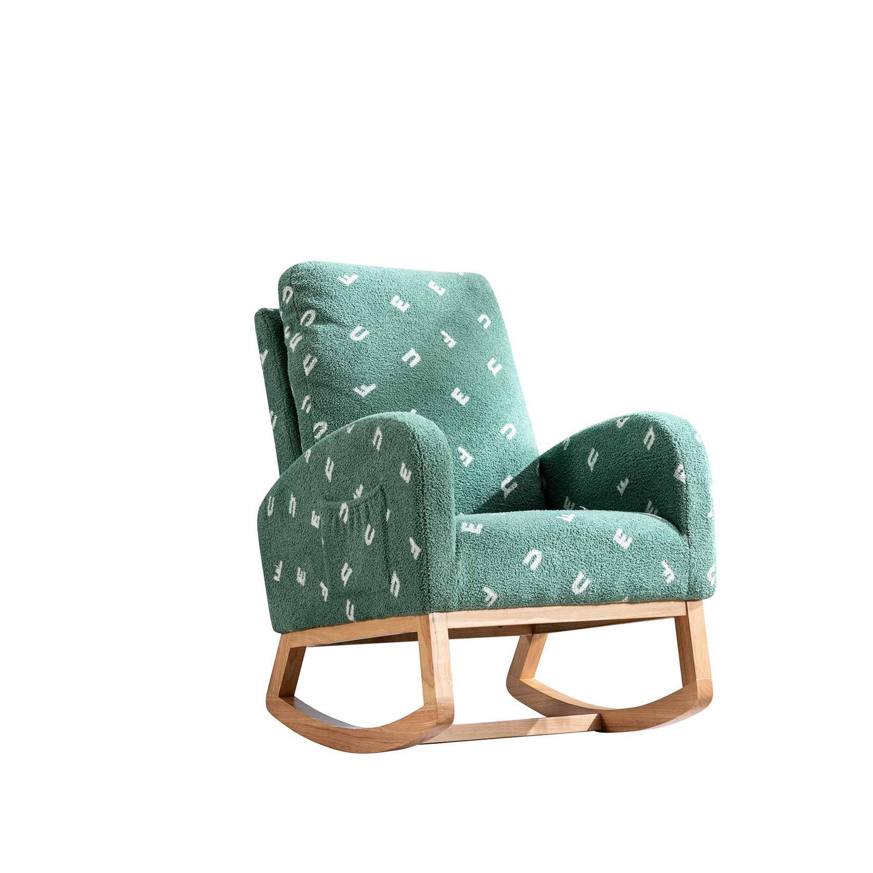 Rocking Chair with Side Pocket / Ideal for Reading in Nursery